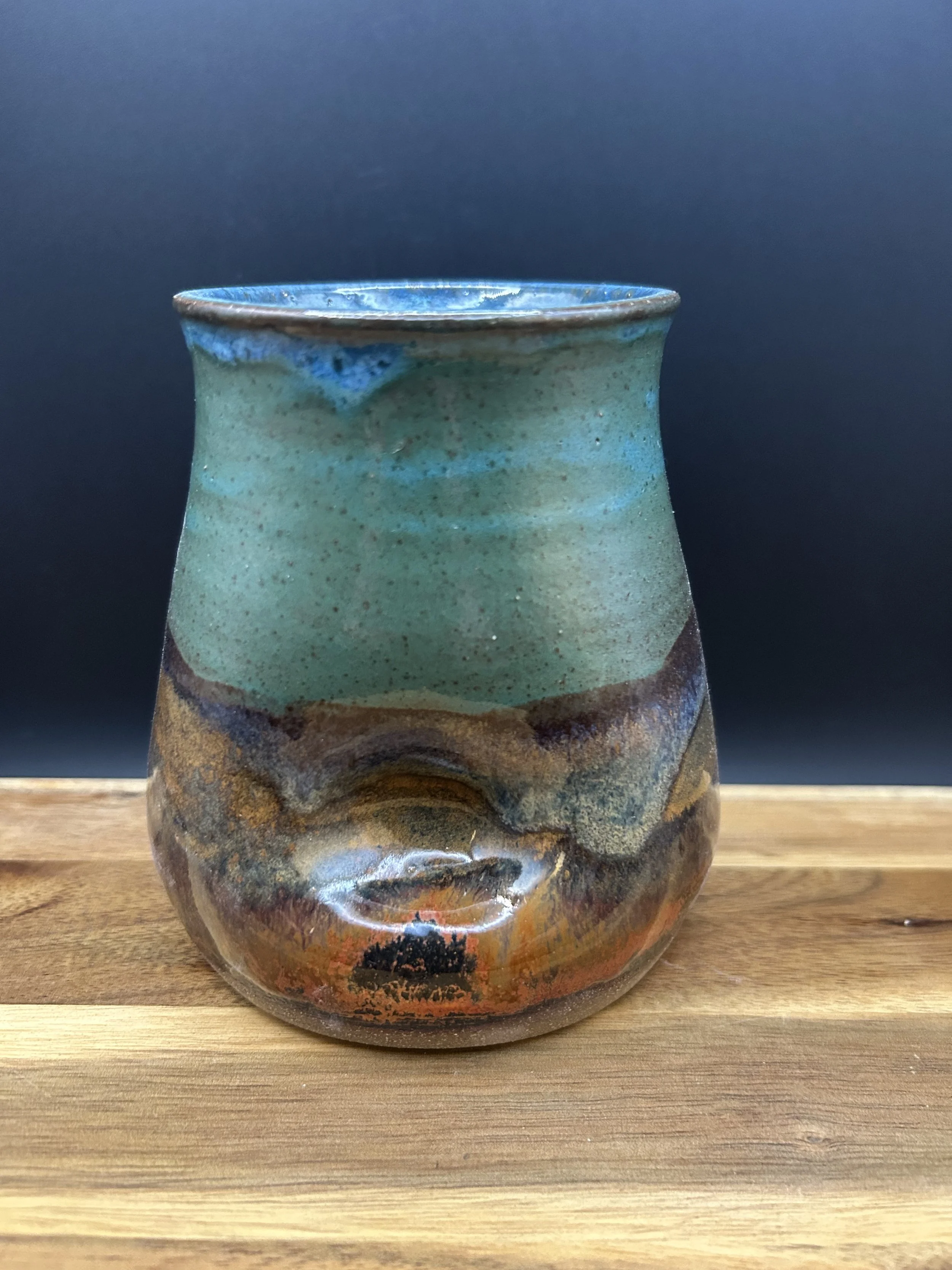 Handmade, hand painted thumbler