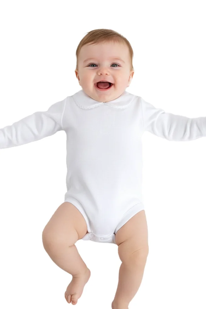 Body de gola redonda manga comprida