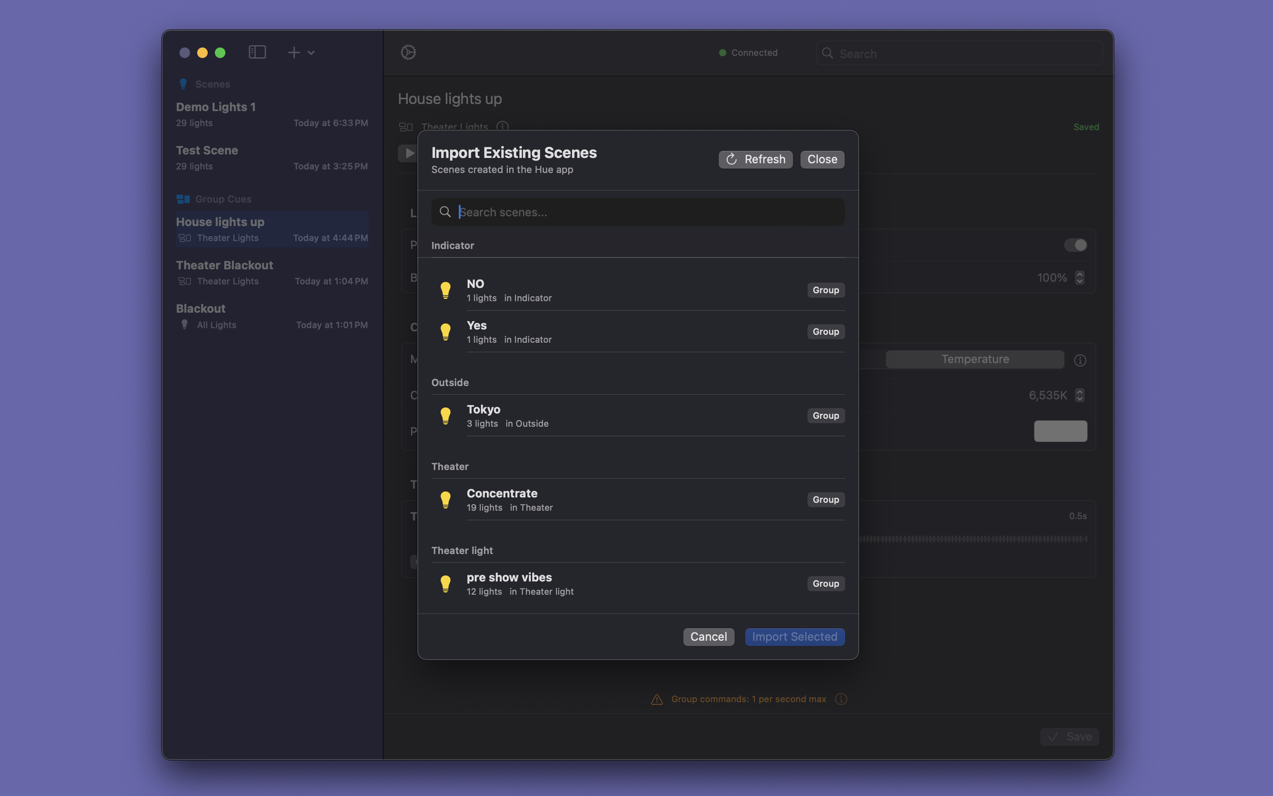 hue cue import preview