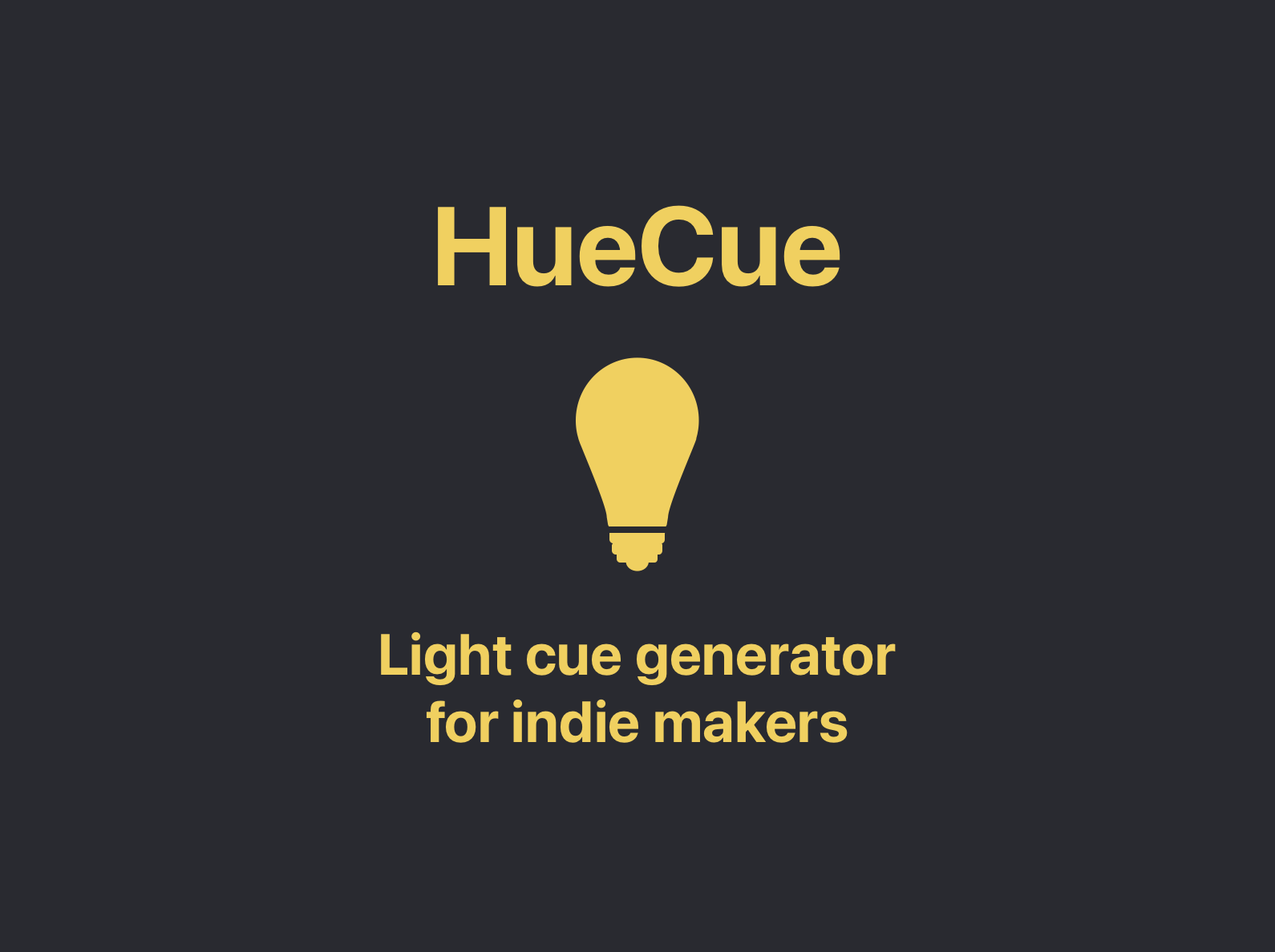 hue cue a light cue generator for indie makers
