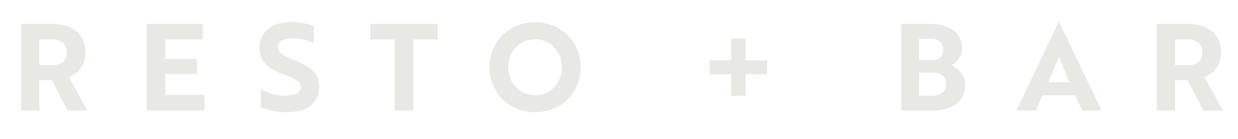 Restobar logo in gray text on a black background.