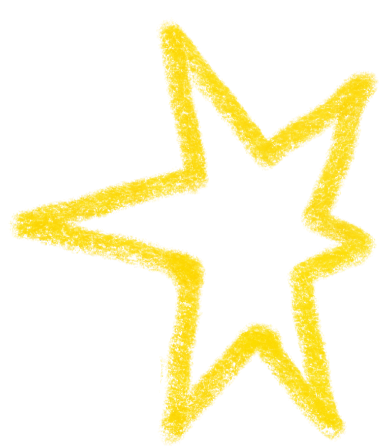 Yellow star-shaped outline on a black background.