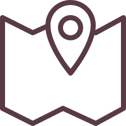 An icon of a folded map with a location pin on it