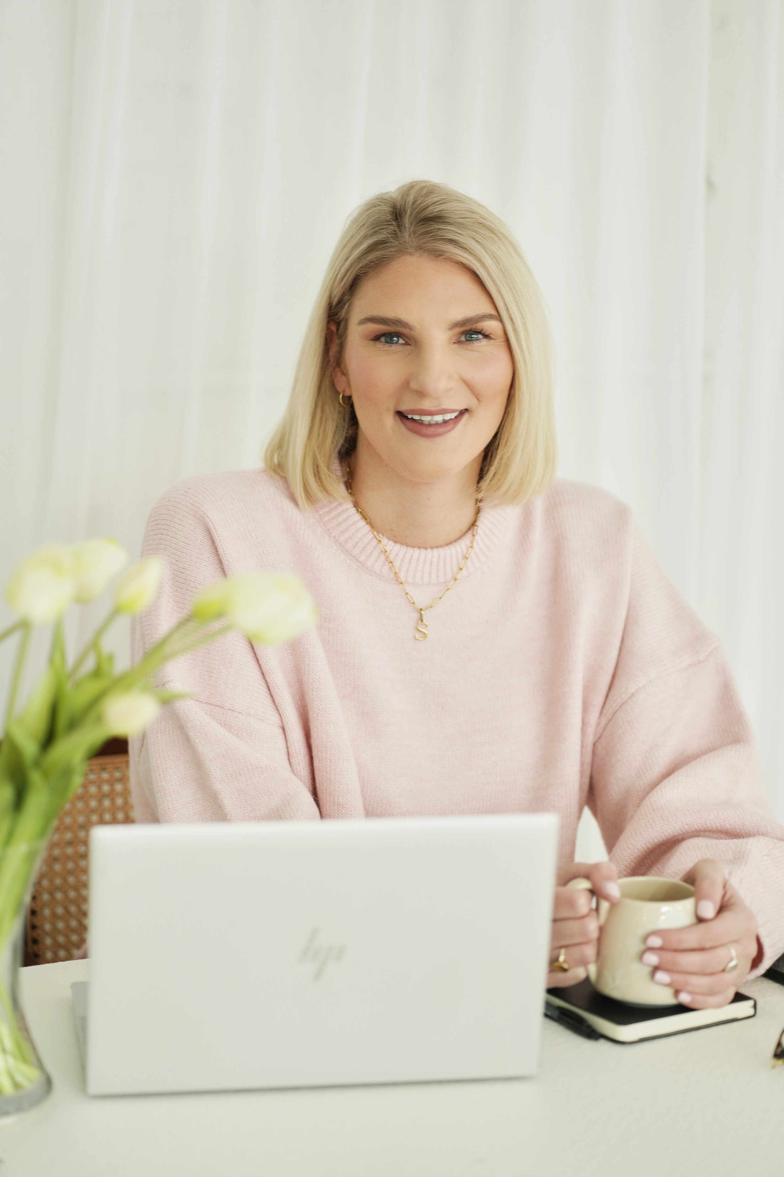 Female career coach at desk