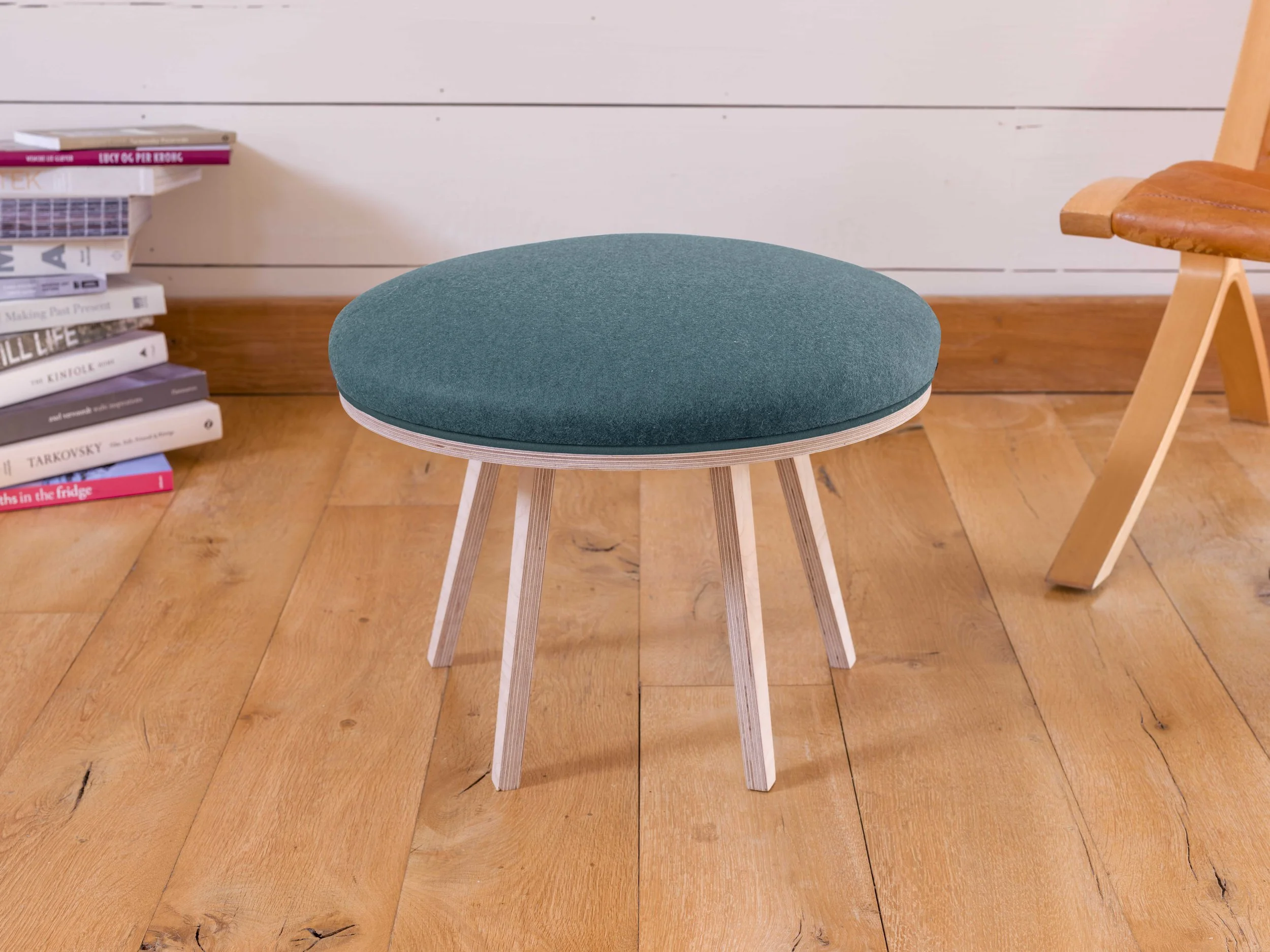 Cerulean Birch Frame Footstool