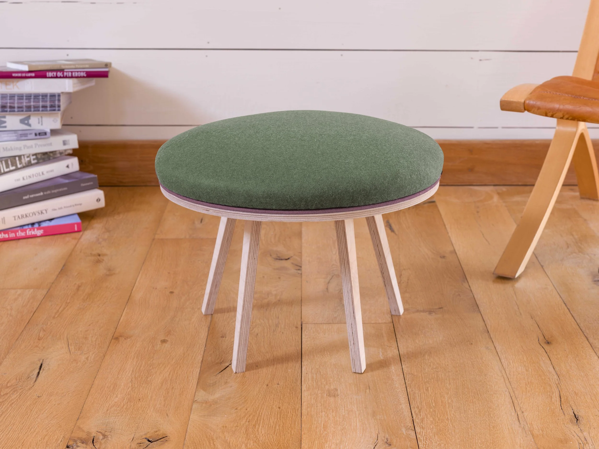 Seaglass Birch Frame Footstool