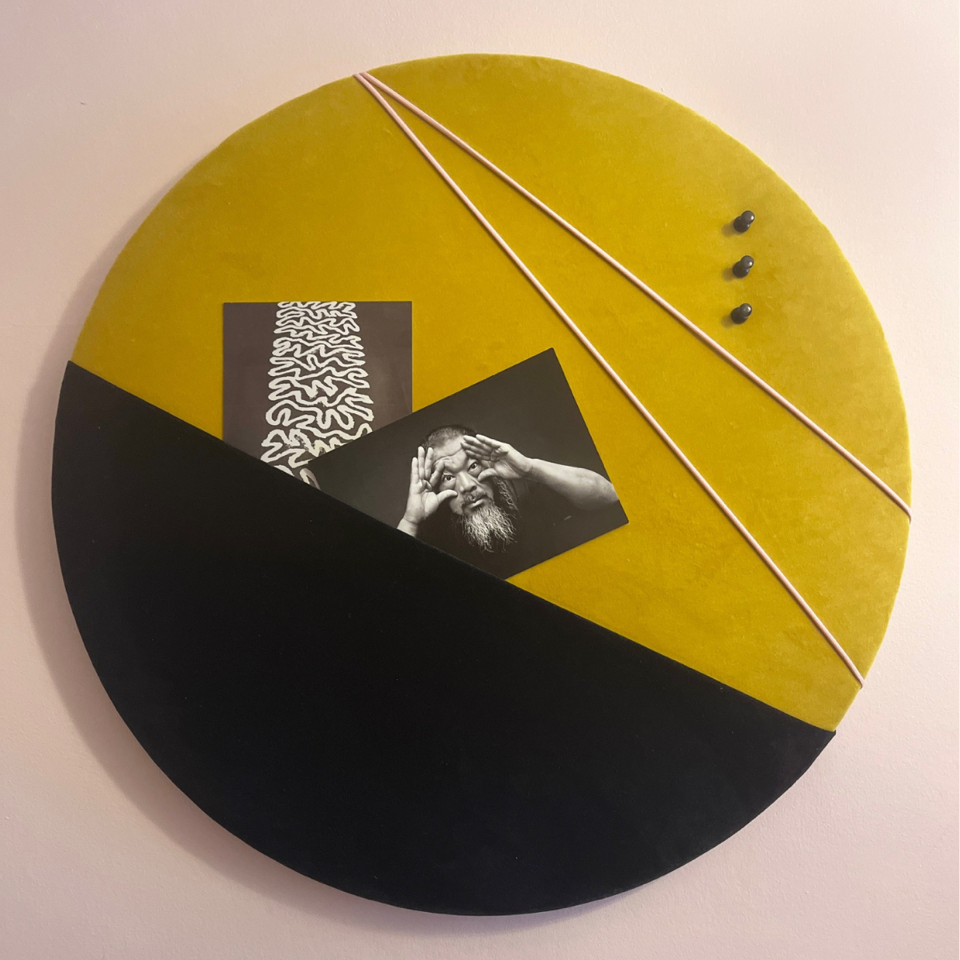 Gold & Black Velvet 50cm Cork Pinboard