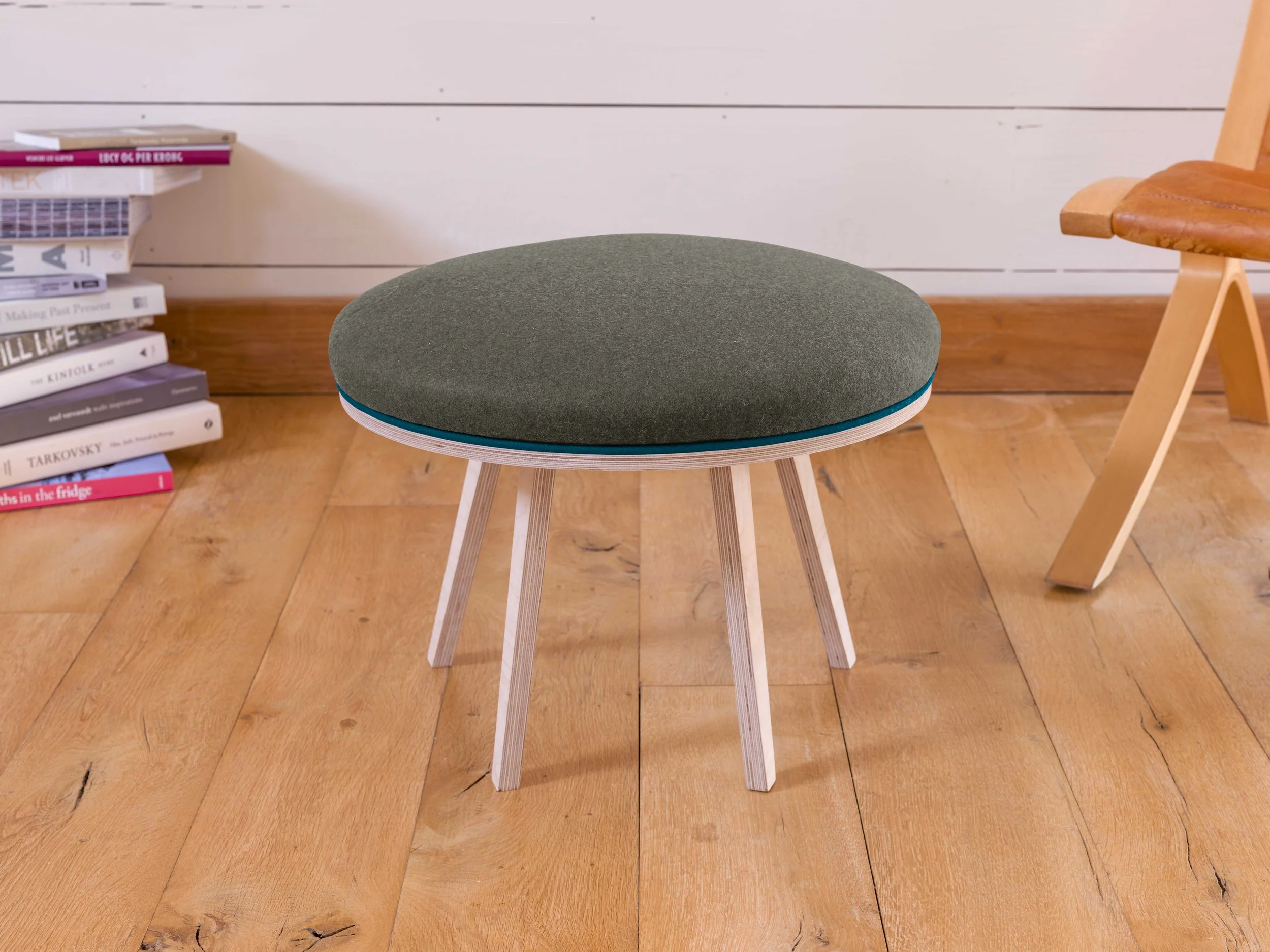 Wolf Grey Birch Frame Footstool