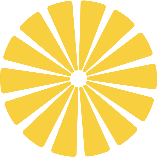 A circular pattern made up of yellow segments with black spaces in between, resembling a stylized flower or wheel.