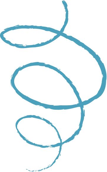 Blue spiral line on a black background