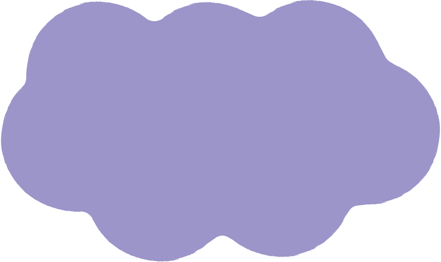A large purple cloud shape with a wavy outline.