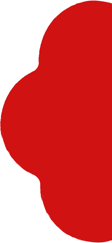 A close-up of a red, rounded object with a black background.