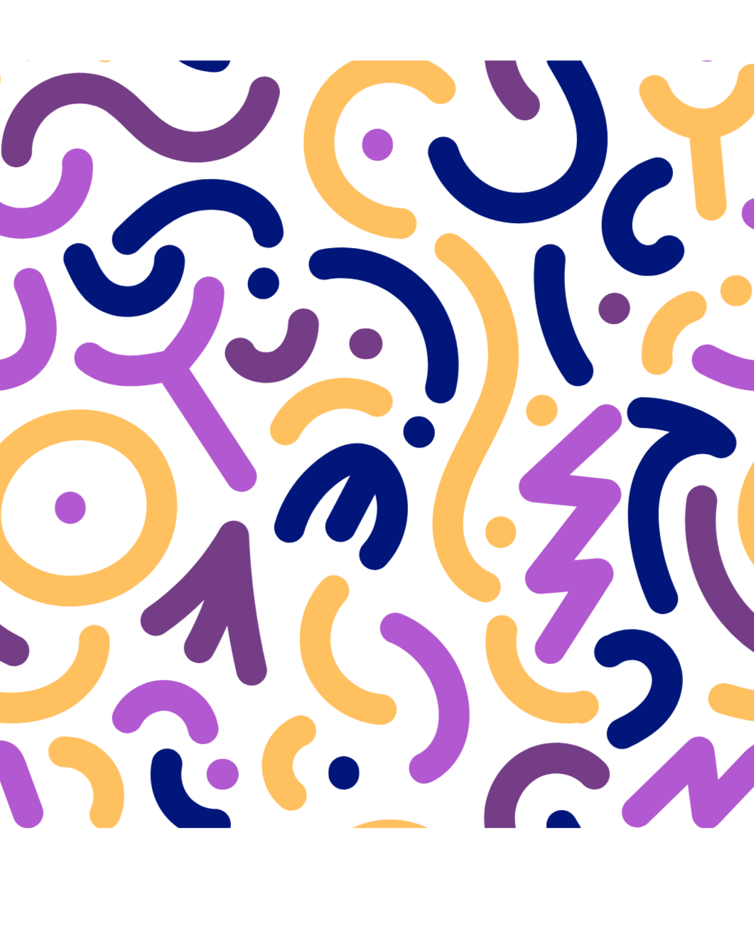 Abstract colorful swirling pattern with purple, yellow, blue, red, and orange hues.