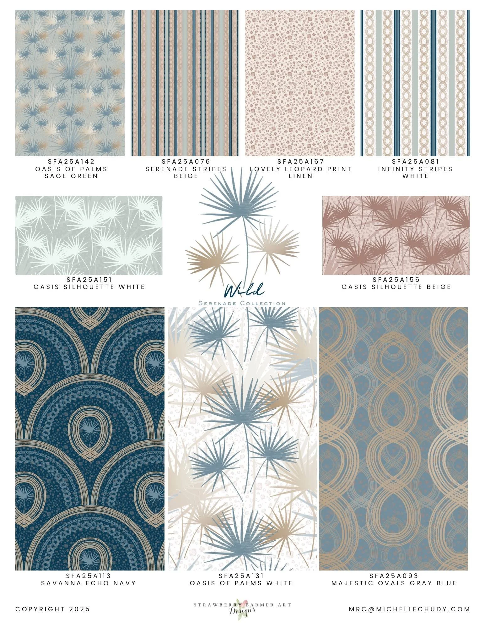 Wild Serenade Collection for art licensing across textiles, wallpaper, home décor, and lifestyle products.