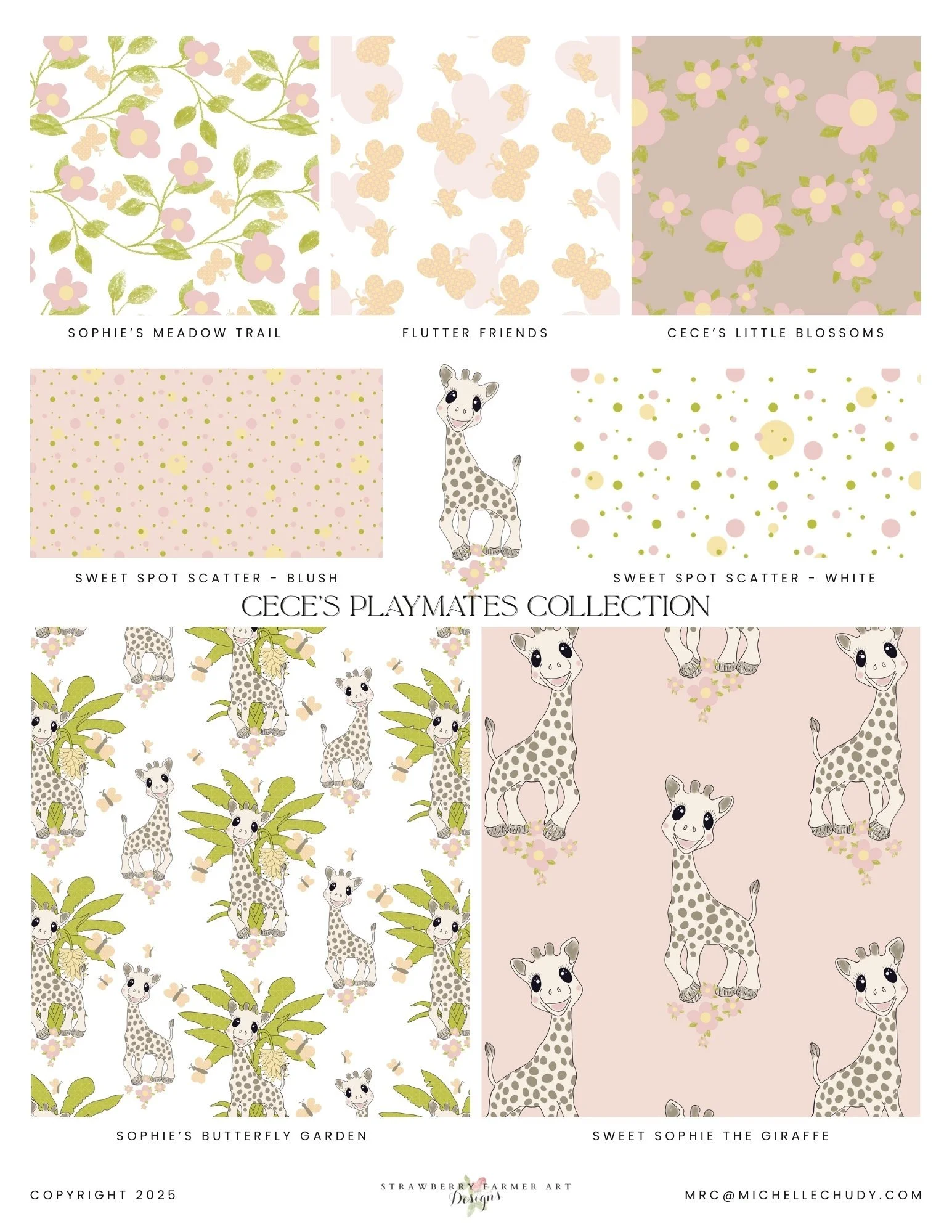 Cece’s Playmates Collection — playful nursery surface pattern designs for children’s licensing and soft goods