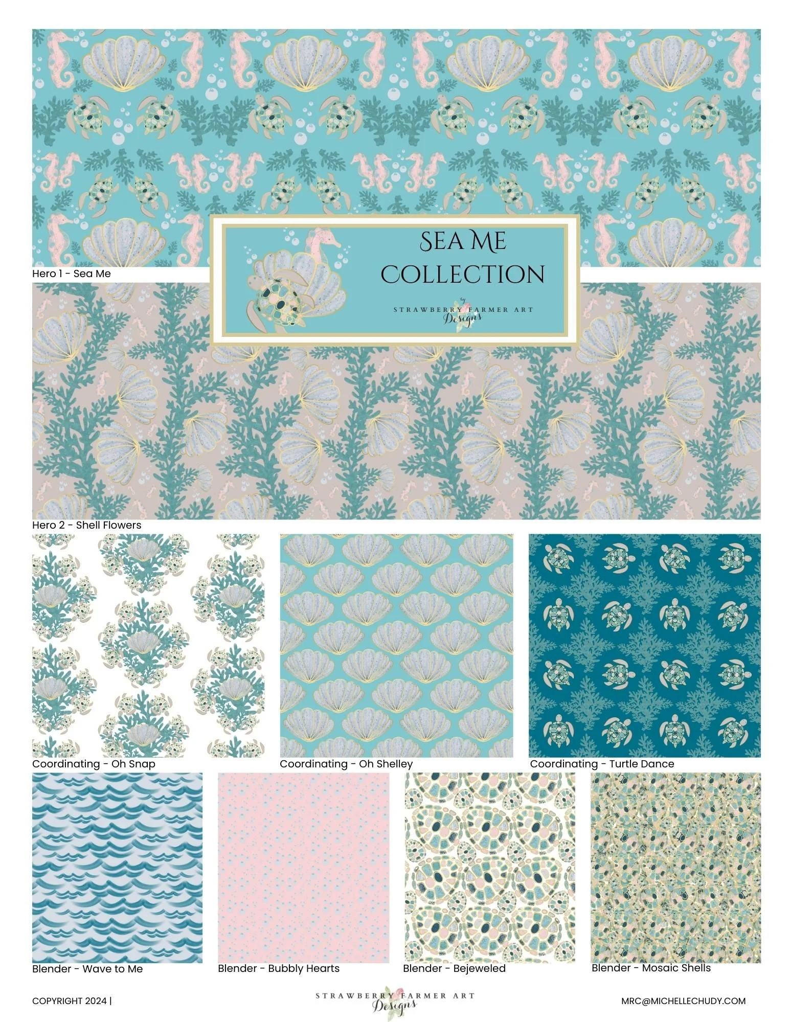Sea Me Collection — coastal surface patterns designed for resort lifestyle licensing
