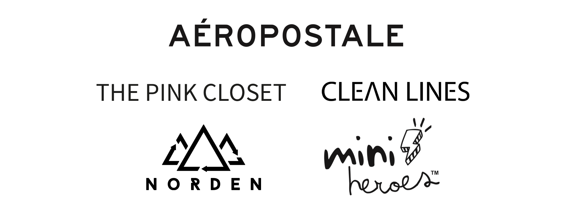 Logo avec textes : "Dog Supply", "The Pink Closet", "Mini Heroes", "Aérospatiale", et deux signatures "dogorday" et un dessin stylisé.