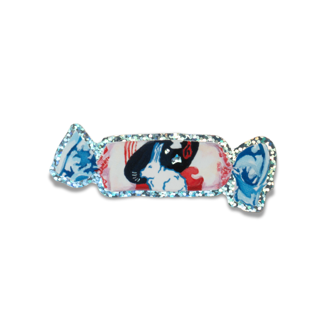 White Rabbit Glitter Sticker