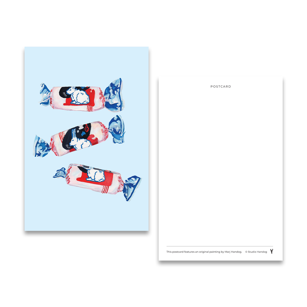 Studio Handog White Rabbit Postcard with Back Side.png