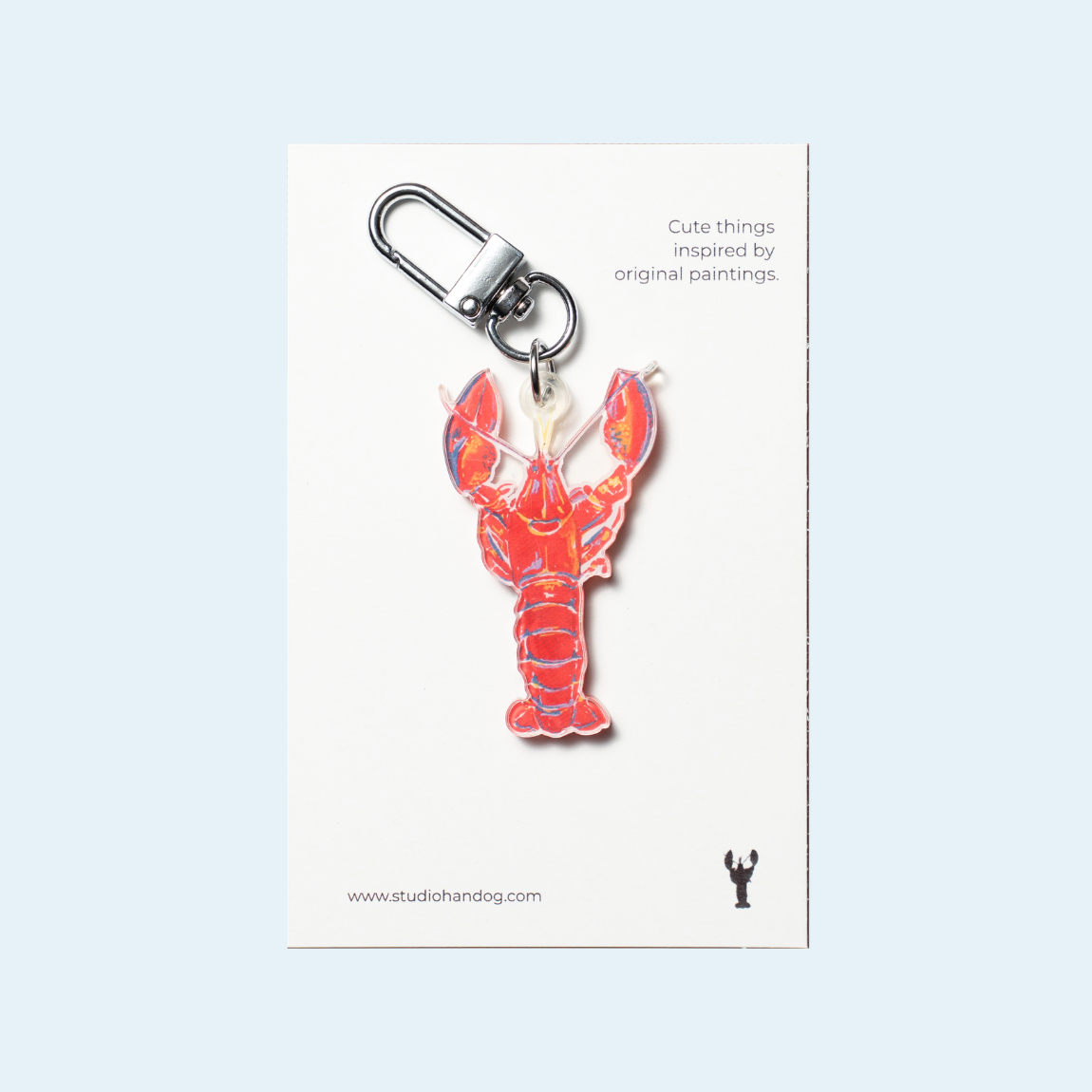 Studio Handog Lobster Acrylic Keychain with backing.png