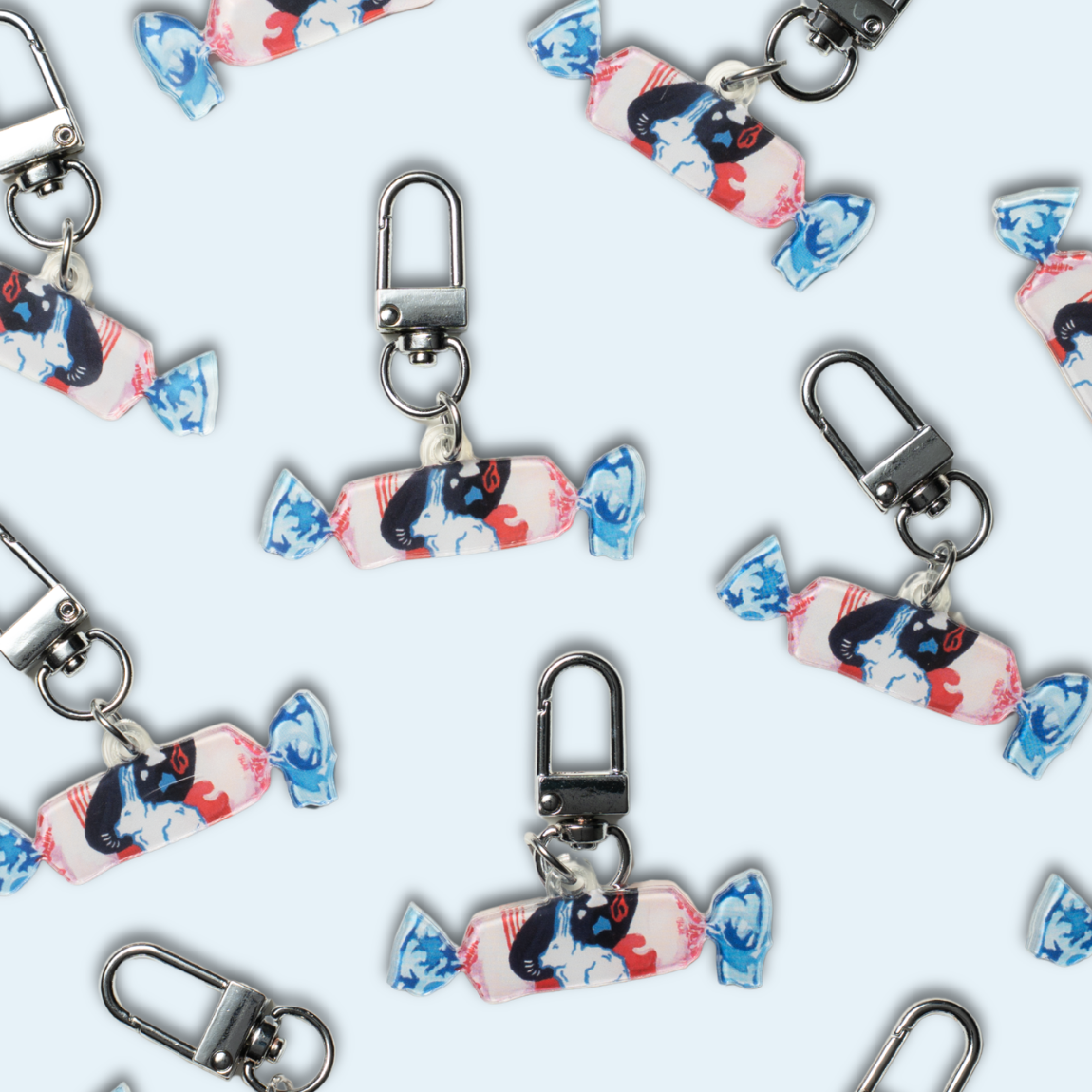 Studio Handog White Rabbit Acrylic Keychain Flat Lay.png