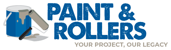 Logo for Paint & Rollers featuring a paint roller and can with the tagline "Your Project, Our Legacy"