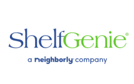 ShelfGenie logo with blue and green text