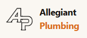 Allegiant Plumbing logo featuring a stylized 'A' and 'P' with company name