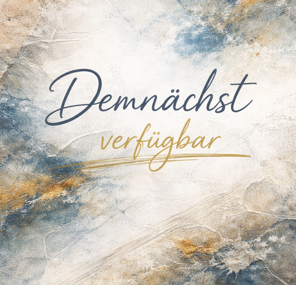 Text auf einer künstlerischen Hintergrund: 'Demnächst verfügbar'.