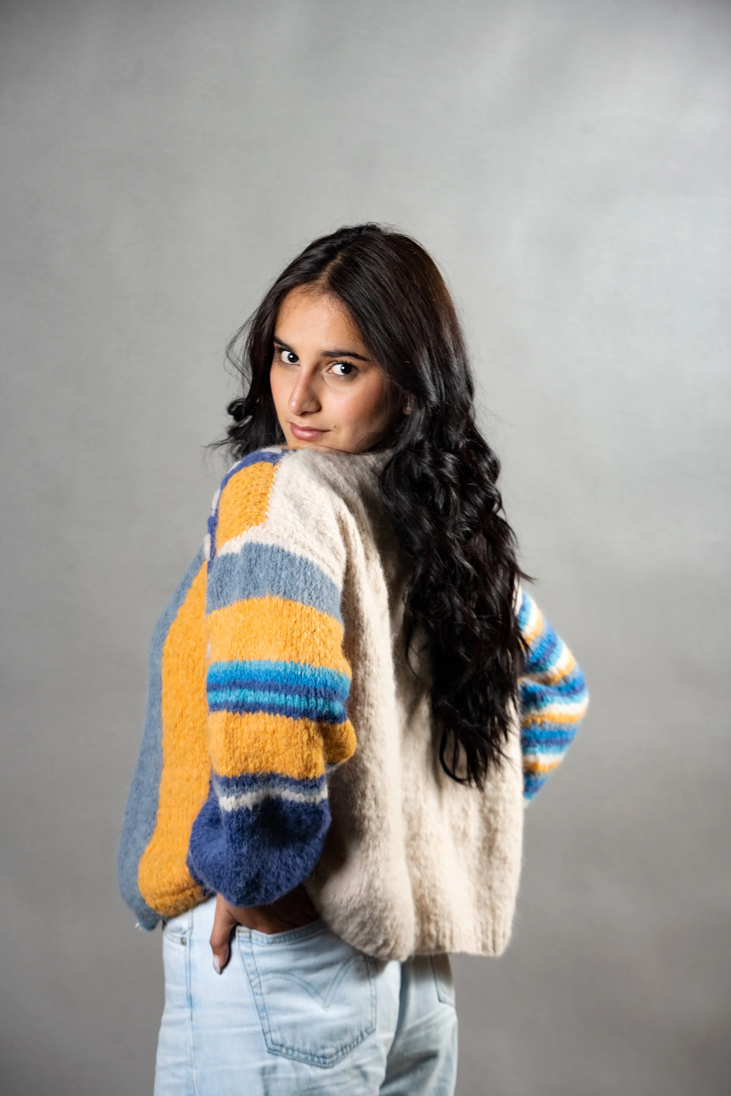 sustainable alpaca knit cardigan Harrington Alpaca Studio