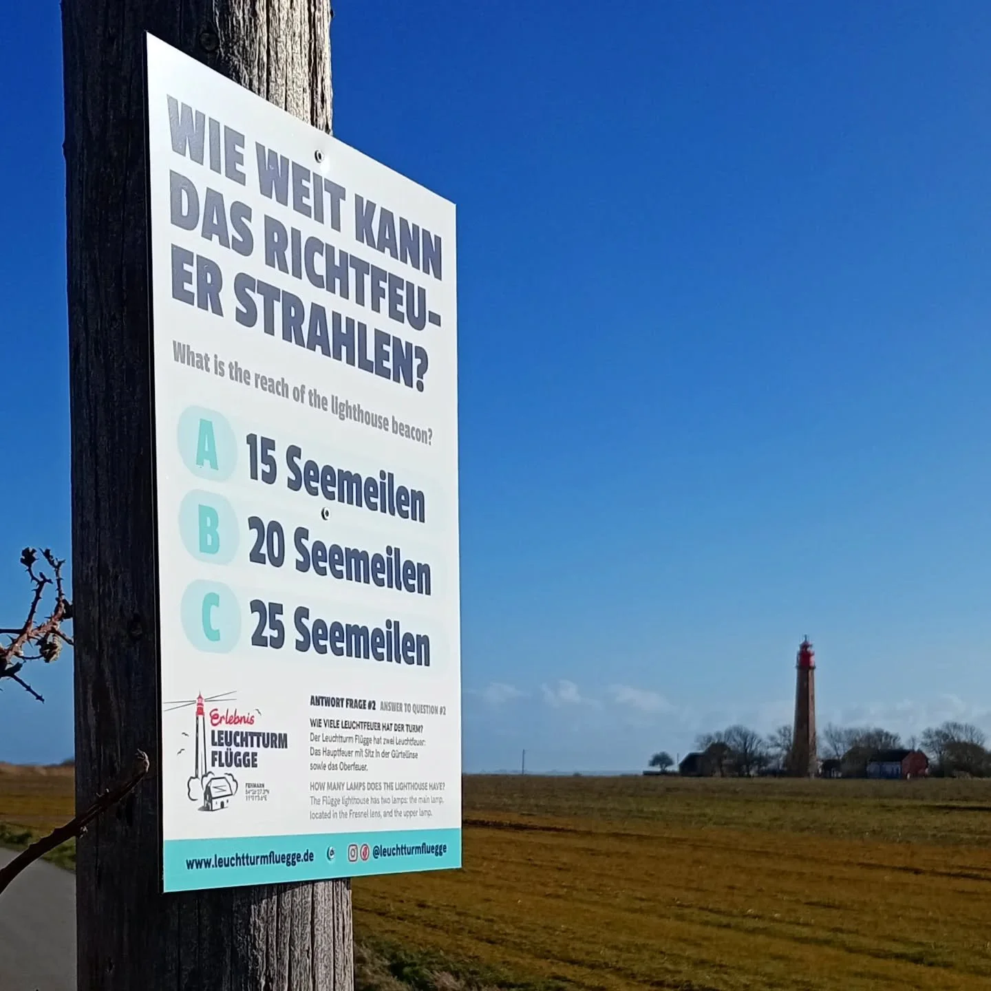 Ein R&auml;tselspa&szlig; f&uuml;r die ganze Familie: Unsere neuen Quizstationen mit Fragen rund um den #Fl&uuml;ggeLeuchtturm verk&uuml;rzen die 1,5 km lange Strecke vom Parkplatz Fl&uuml;gger Hof. 

Wer kann alle Fragen richtig beantworten?

Willko