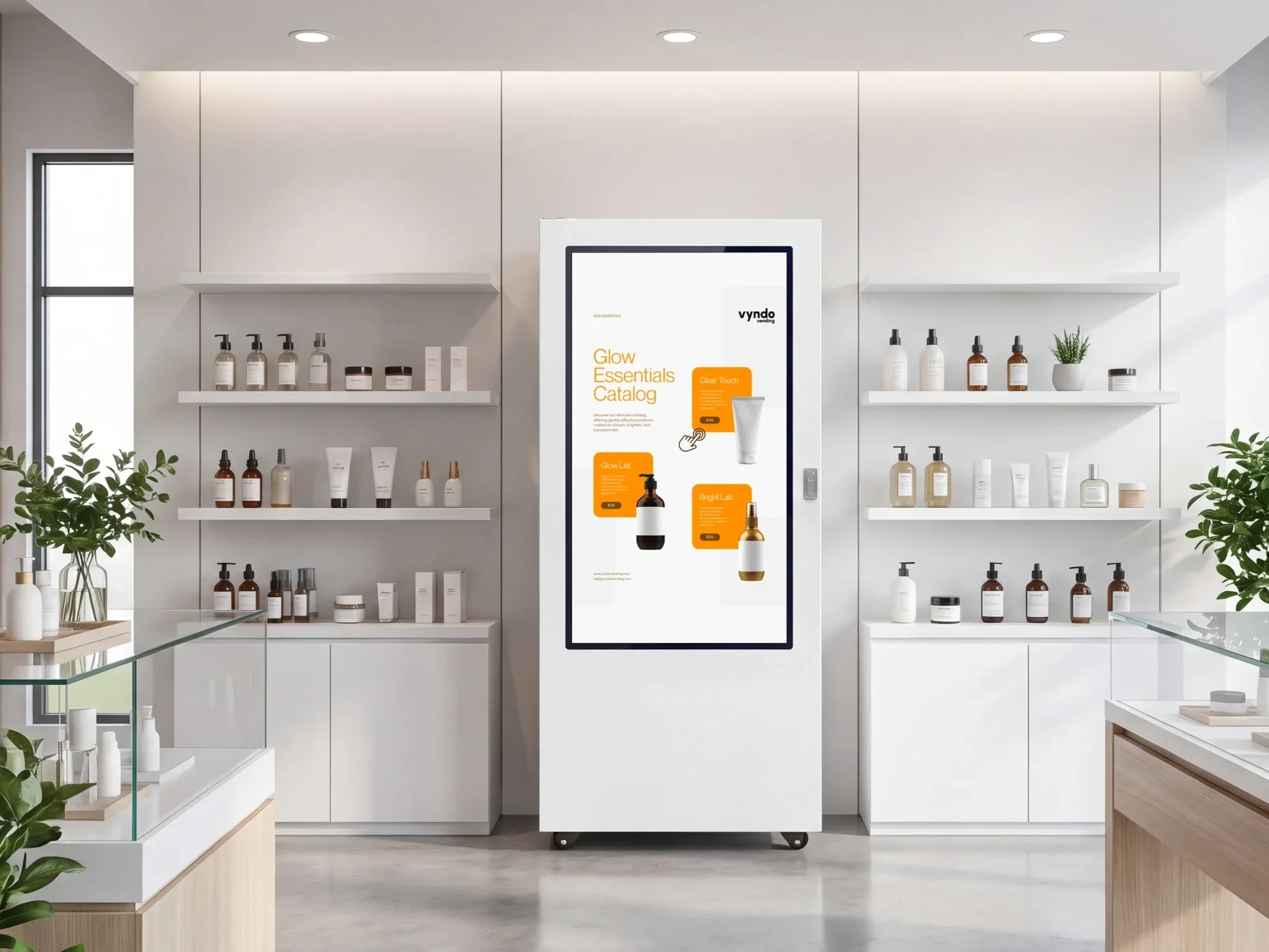 cosmetic vending machine in a cosmetic shop