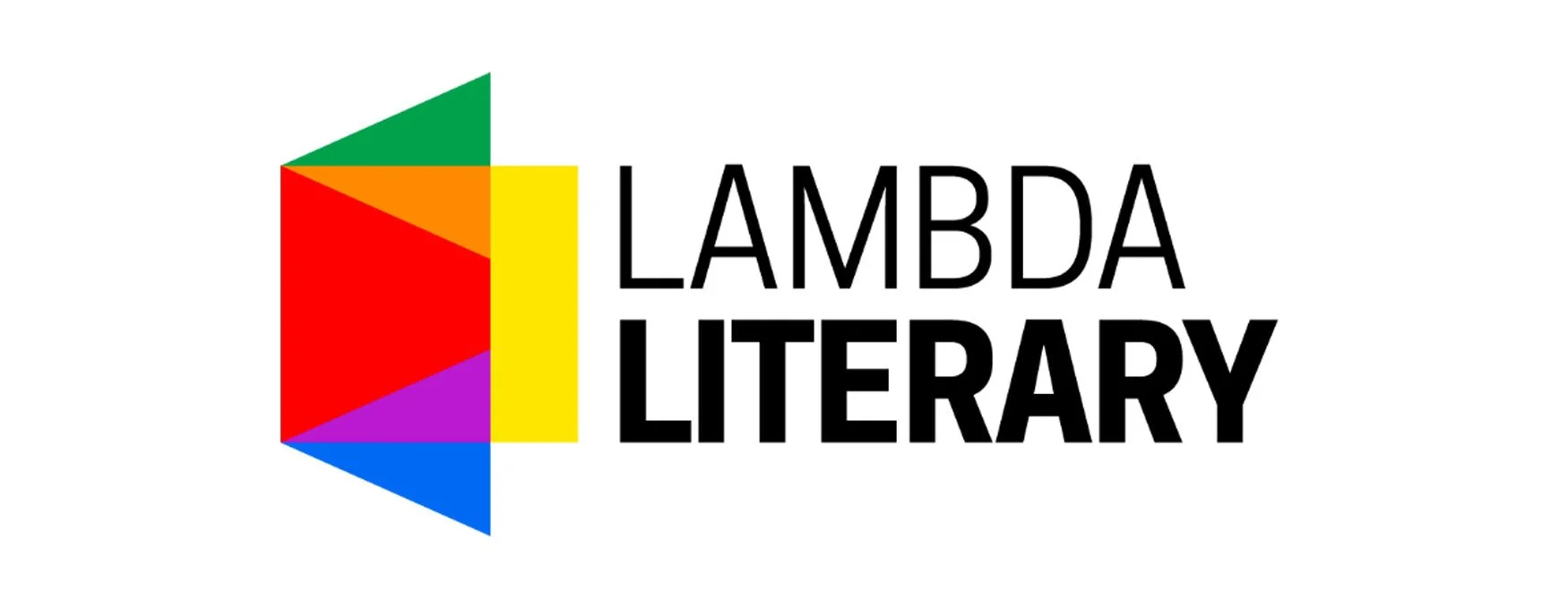 Colorful logo with a geometric design resembling a play button and the text "LAMBDA LITERARY" in black.