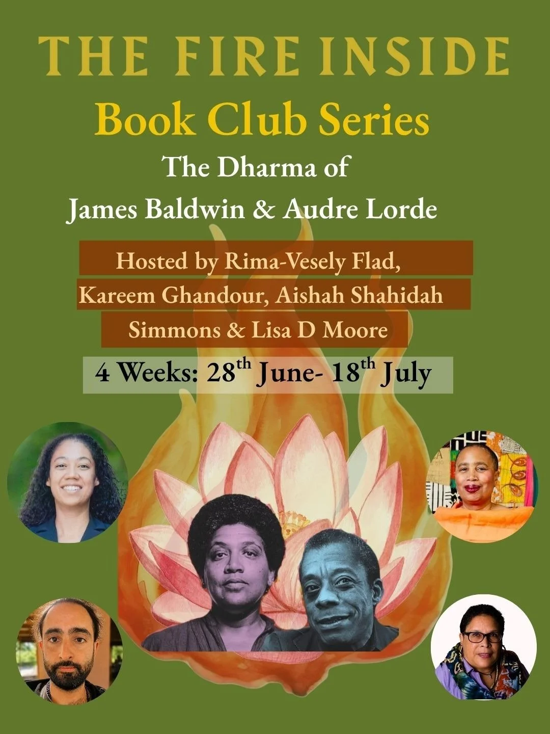 The Fire Inside Book Club Series (The Dharma of James Baldwin & Audre Lorde)