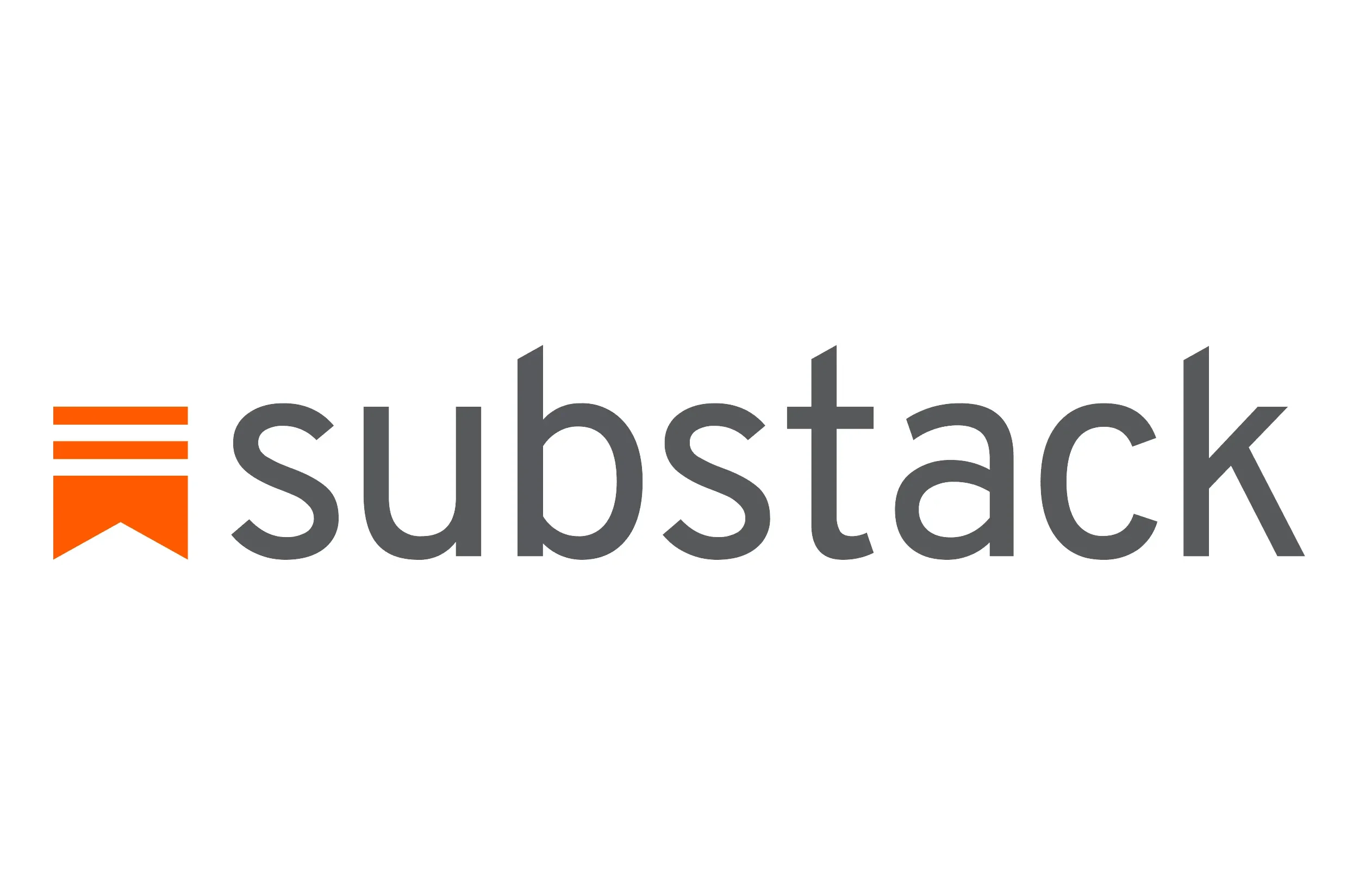 Substack logo with orange bookmark icon and gray text