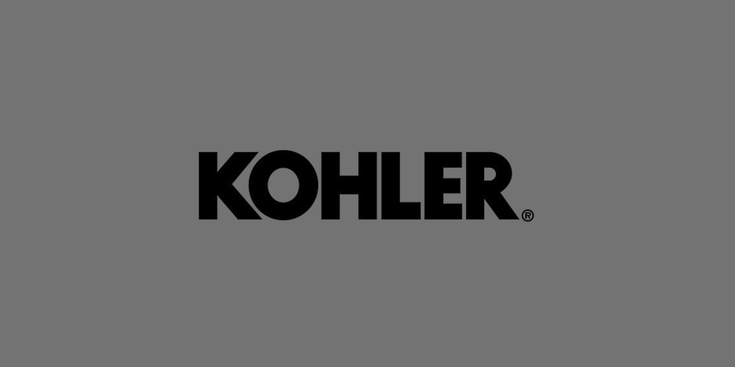 Kohler logo in black on a gray background.
