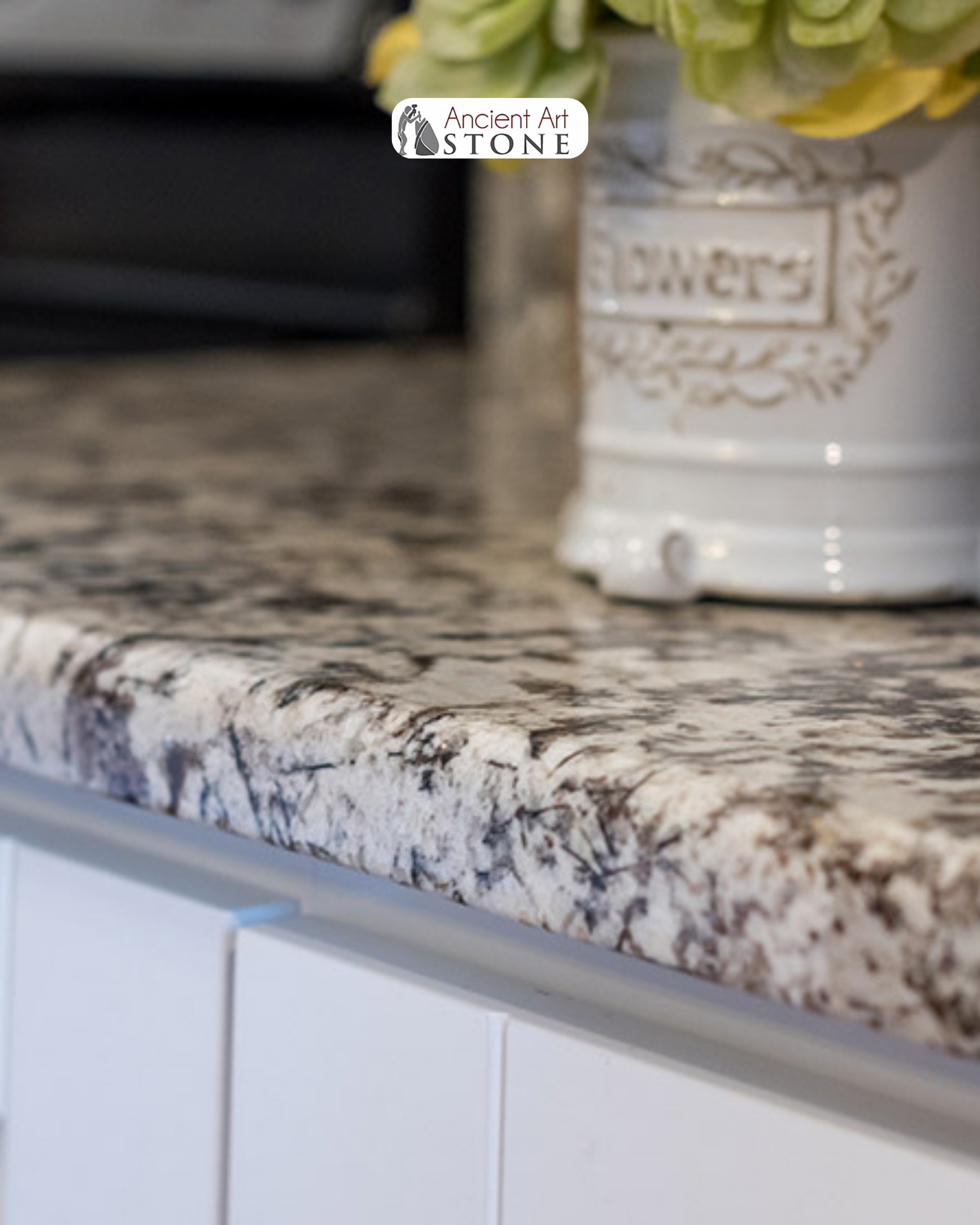 The 3/8 round edge features a subtle curved profile that softens the look of the countertop. It adds a smooth, comfortable finish while maintaining a clean and balanced appearance.