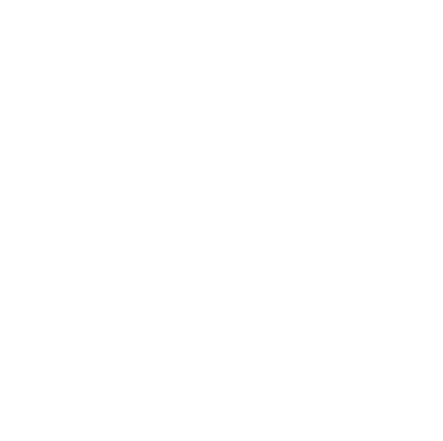 White outline of a ruler and a pencil crossed over each other on a black background.