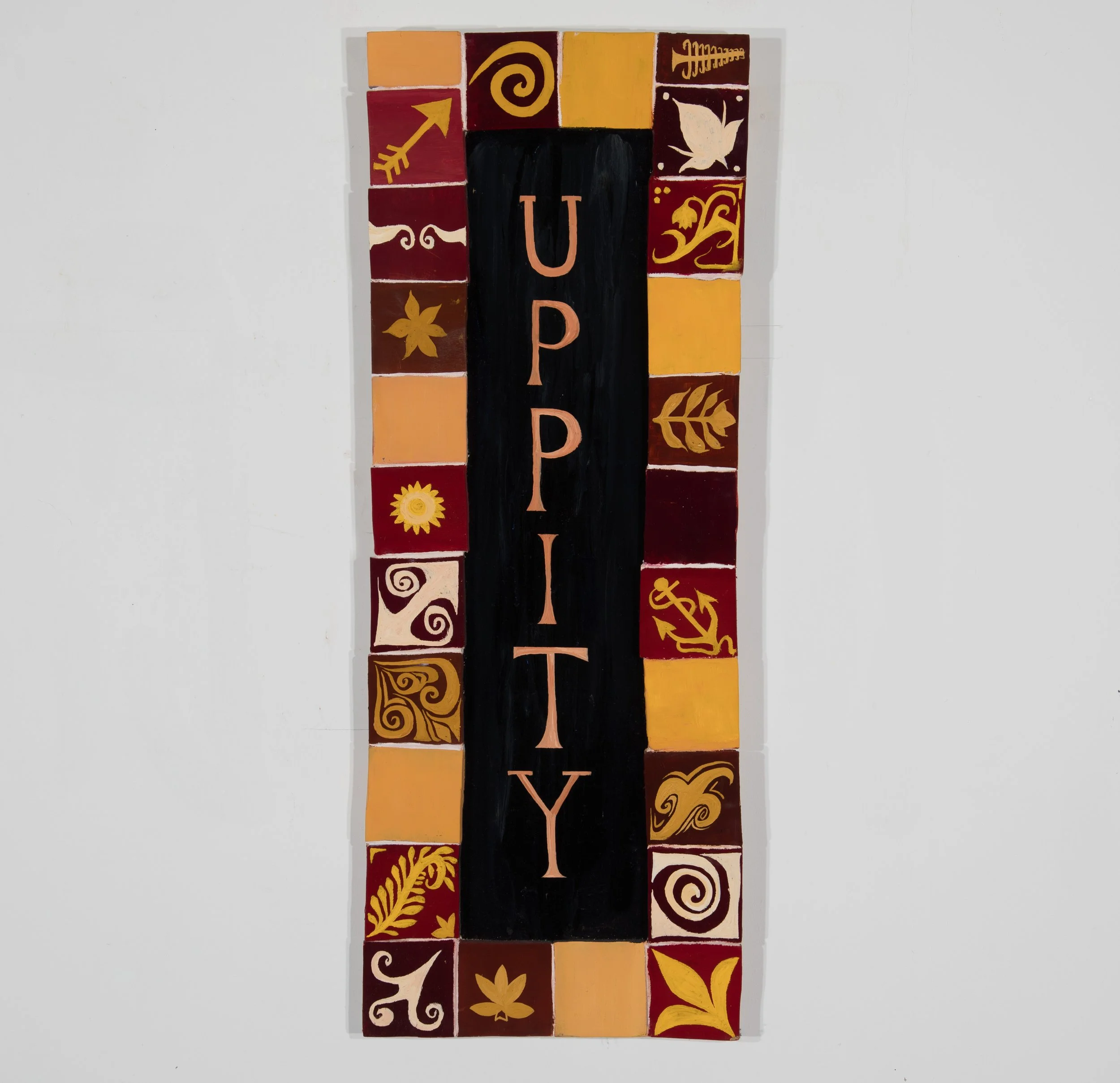 Uppity  108 x 40cm  Oils, acrylic and gloss on wood