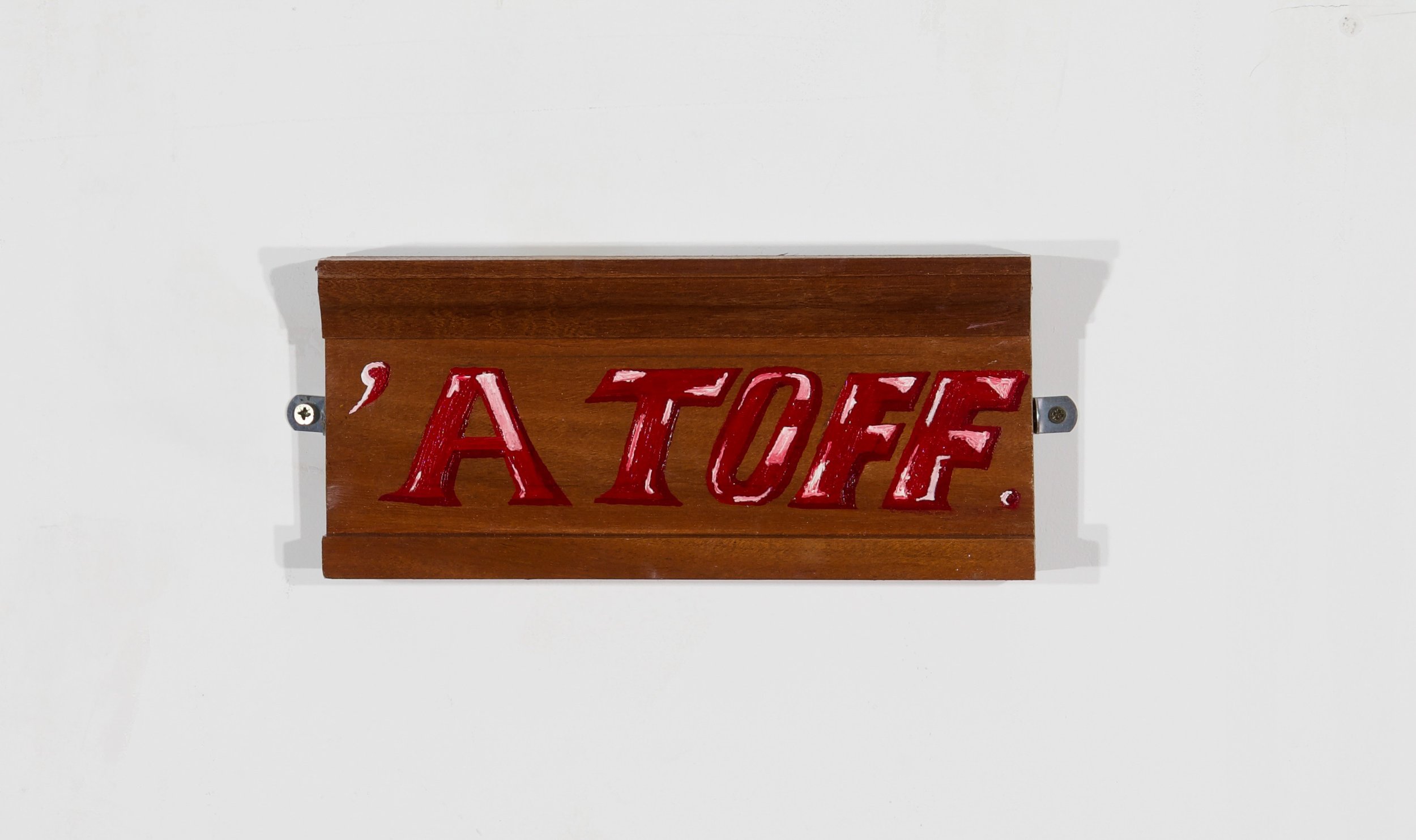 A Toff  14 x 32cm  Oils and varnish on sapele 