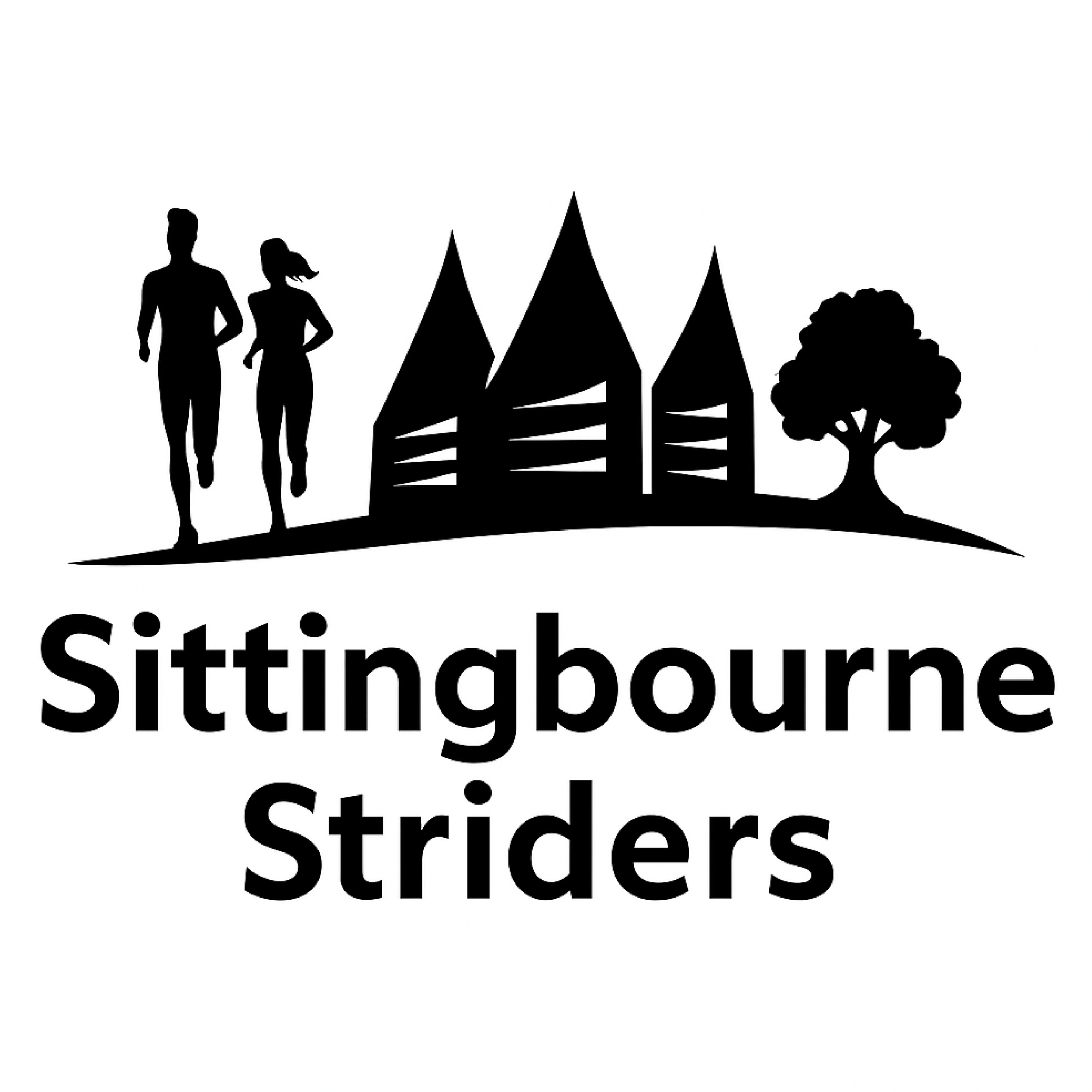 White and Black Sittingbourne Striders Running Club logo