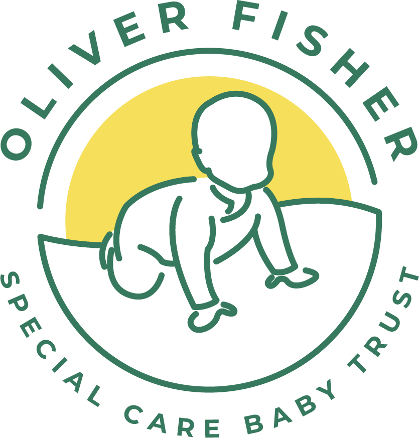 The Oliver Fisher Special Care Baby Trust logo featuring a baby illustration