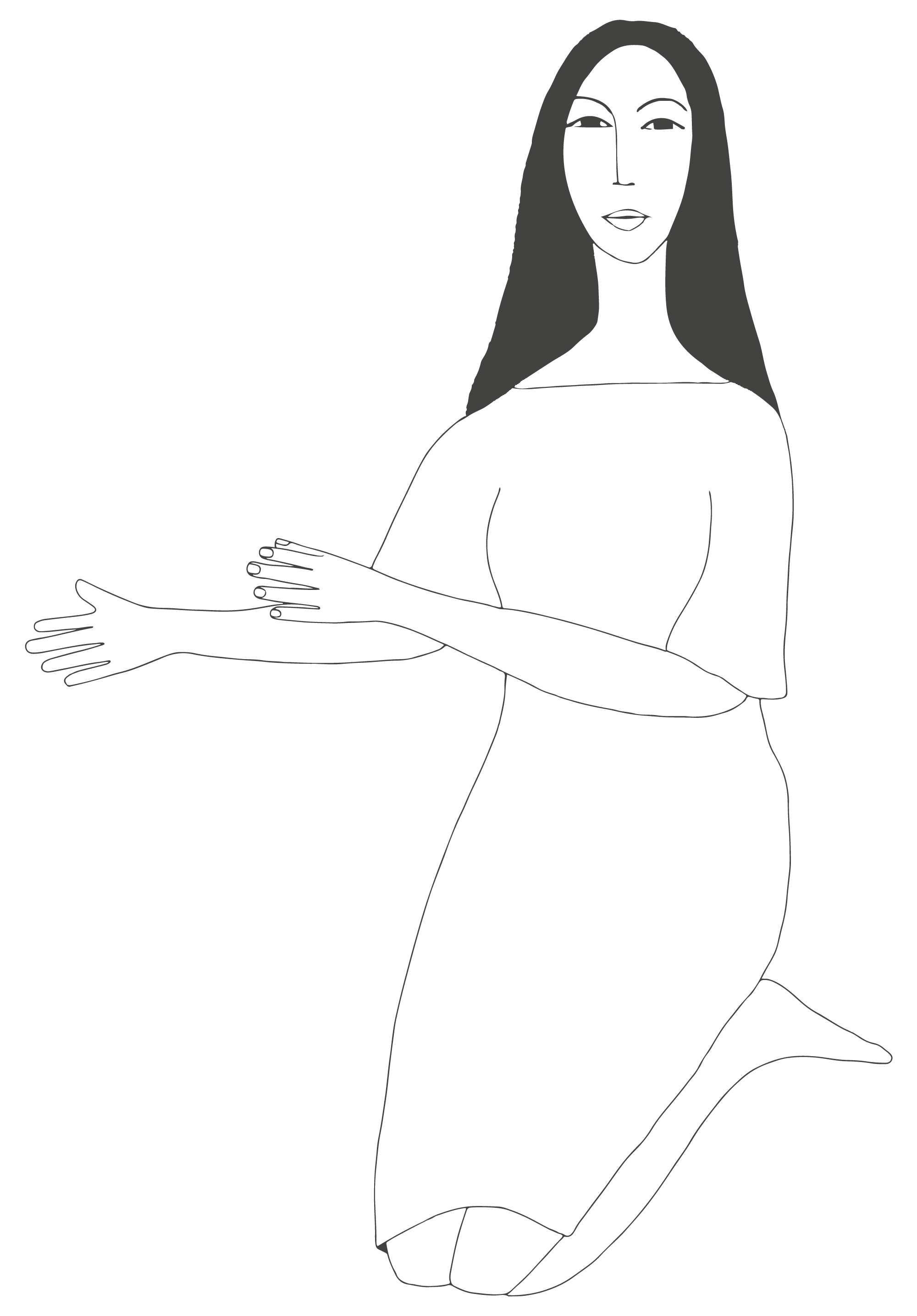 mujer sentada ilustracion Daniza