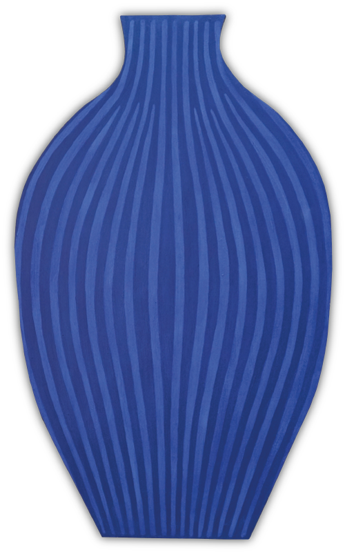 Retablo, Cántaro azul, acrílico sobre madera,  Daniza, 2025, arte contemporáneo figurativo latinoamericano.