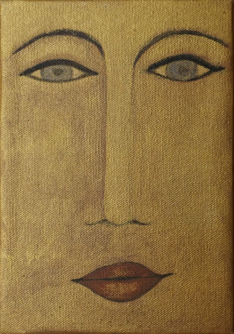 Rostro femenino, Pureza, acrílico sobre lienzo,  Daniza, 2025, arte contemporáneo figurativo latinoamericano.