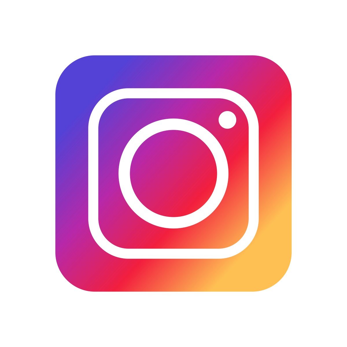 Colorful Instagram logo with a gradient background from purple to yellow.