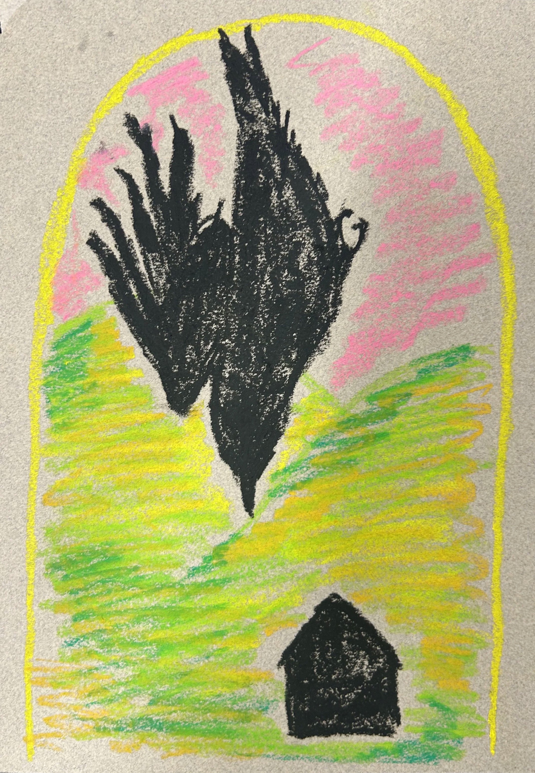 Bean sidhe | 2025 | Oil pastel on paper