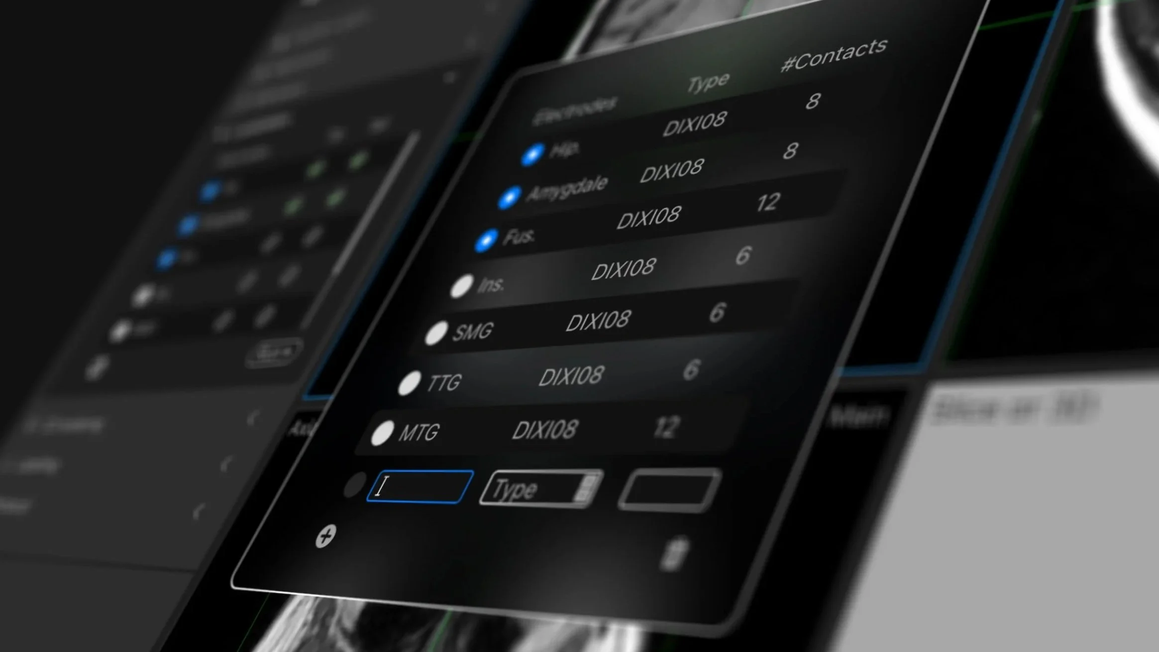 A high-fidelity Figma prototype of the CORTEO neuroscience platform, displaying the UI design system and core software views for complex clinical data management.