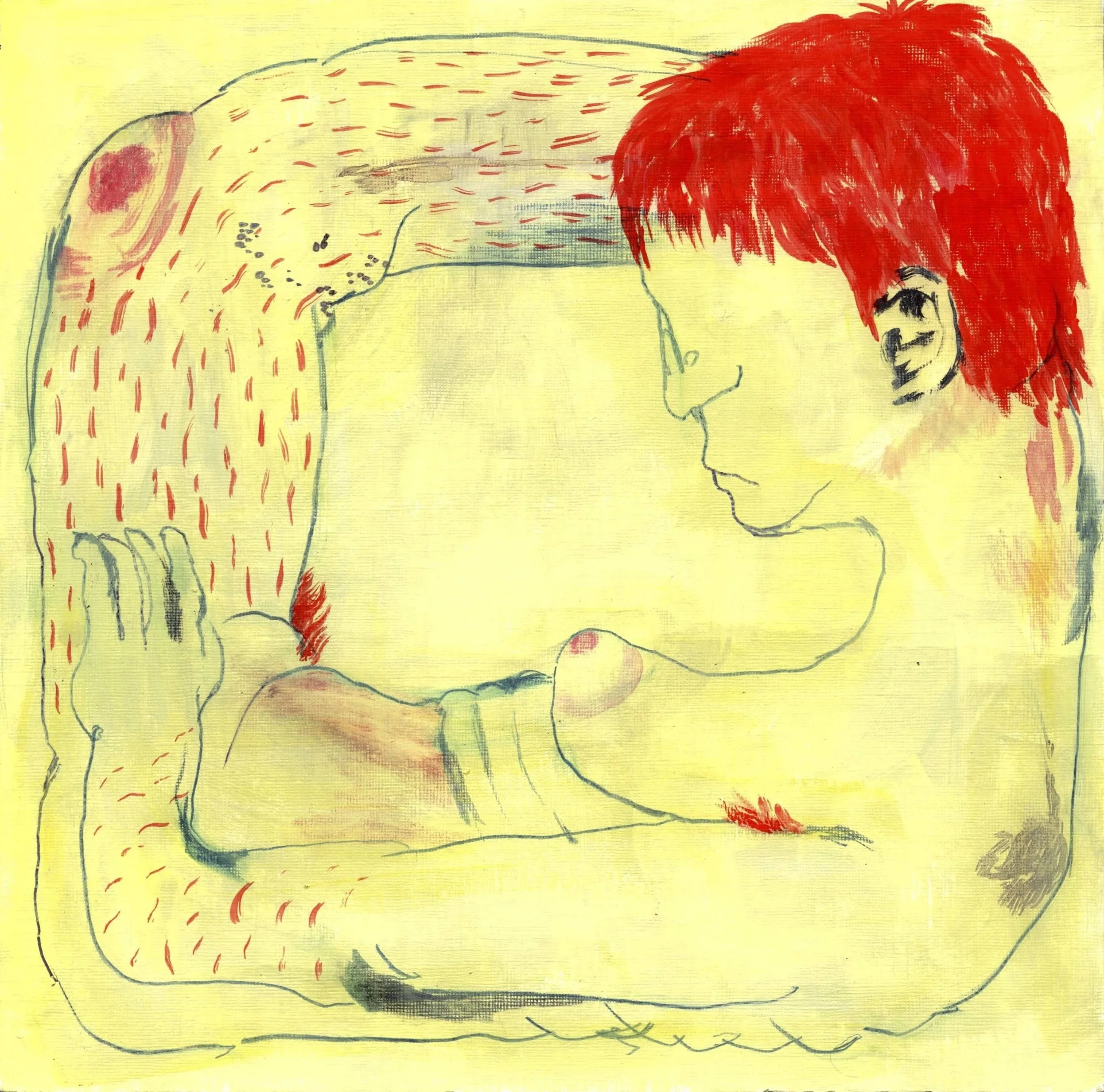 self portrait, 2024, acrylic on paper, 12x12 inches