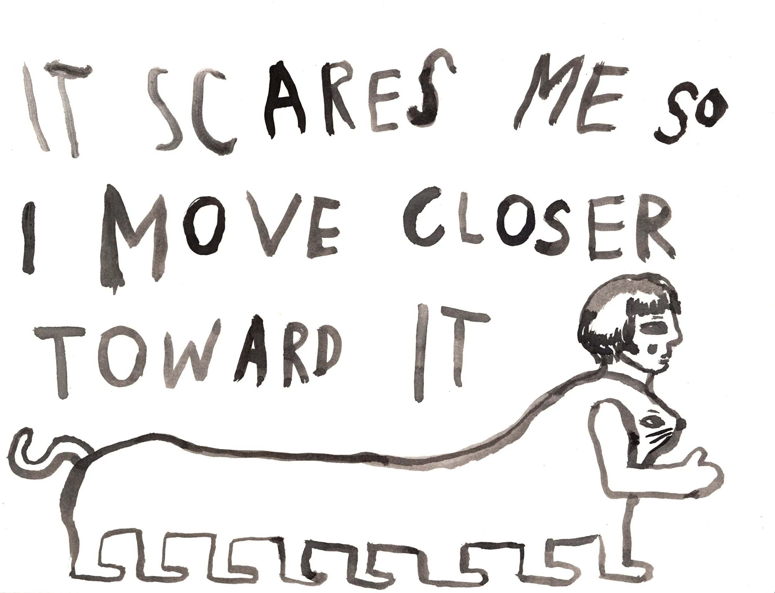 i move closer, 2026, ink on paper, 9x12 inches